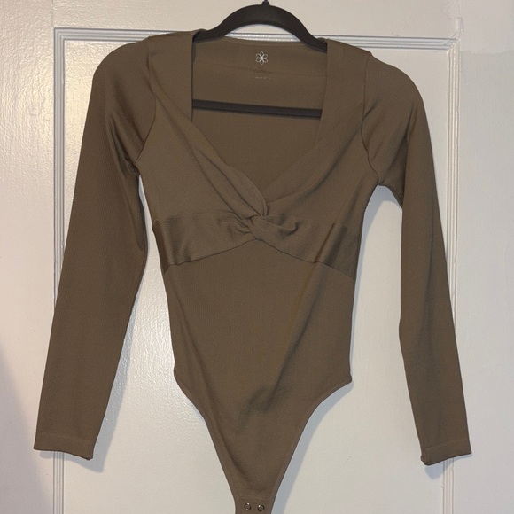 Aura Tops - Brown Long Sleeve Bodysuit